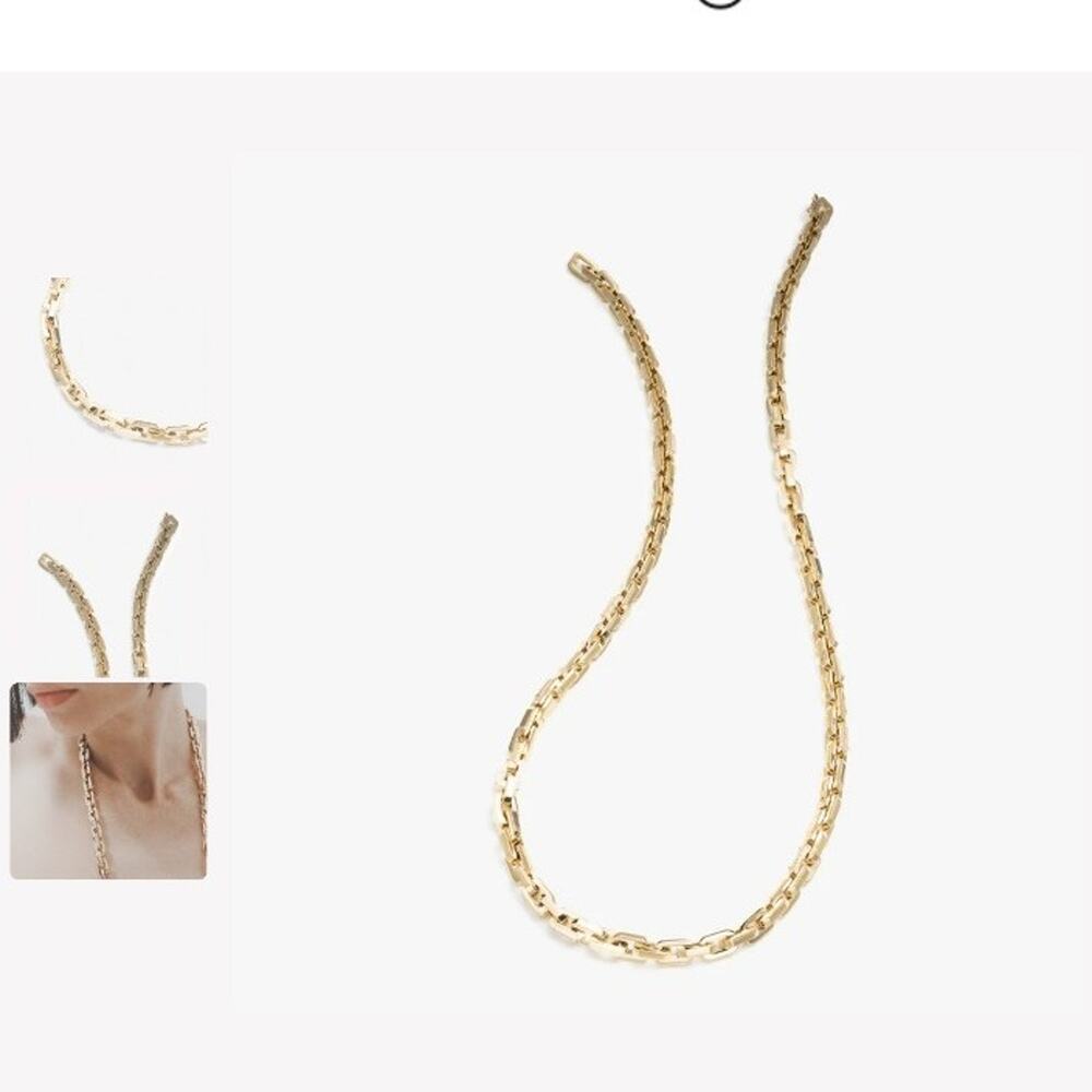 Eddie Borgo supra link earring and necklace set gold AN